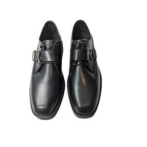 REPRESENT Buckle-Embellished Leather Derby Shoes Black Size 46 (11.5 or 12)